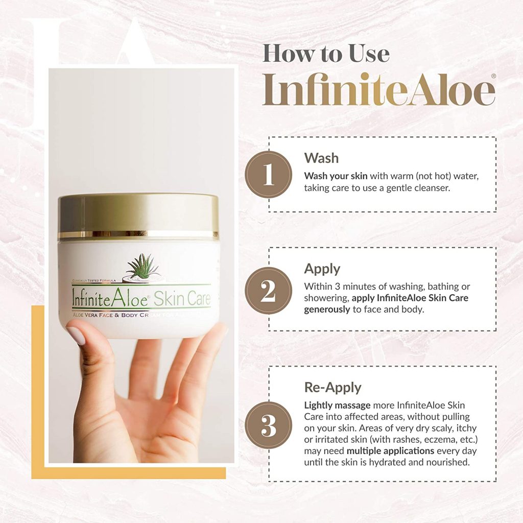 how to use infinitealoe skin care