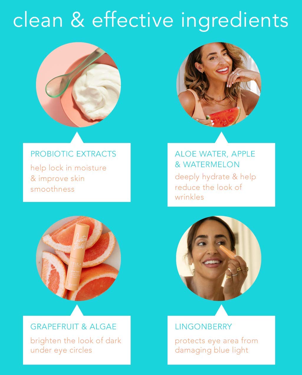 tula hour Brightening eye glow ingredients